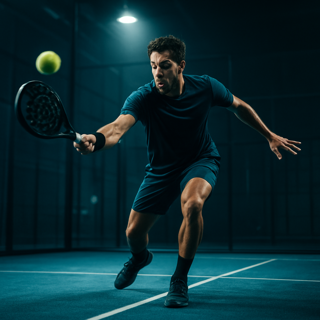 Professional playing padel at premium club